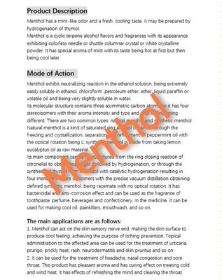 المادة الكيميائية DL-Menthol 99% الحل المثالي لإنتاج الأبيض الصلب